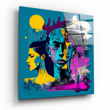 Quadro in vetro Cubist Abstract Portrait || Collezione Designer - 40x40 cm