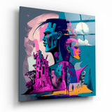 Quadro in vetro Cubist Abstract Portrait || Collezione Designer - 40x40 cm