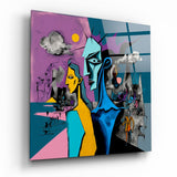 Tableau en verre Cubist Abstract Portrait || Collection Designers - 40x40 cm