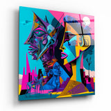 Tableau en verre Cubist Abstract Portrait || Collection Designers - 40x40 cm