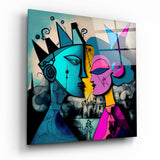 Cuadro de cristal Cubist Abstract Portrait || Colección de diseñadores - 40x40 cm
