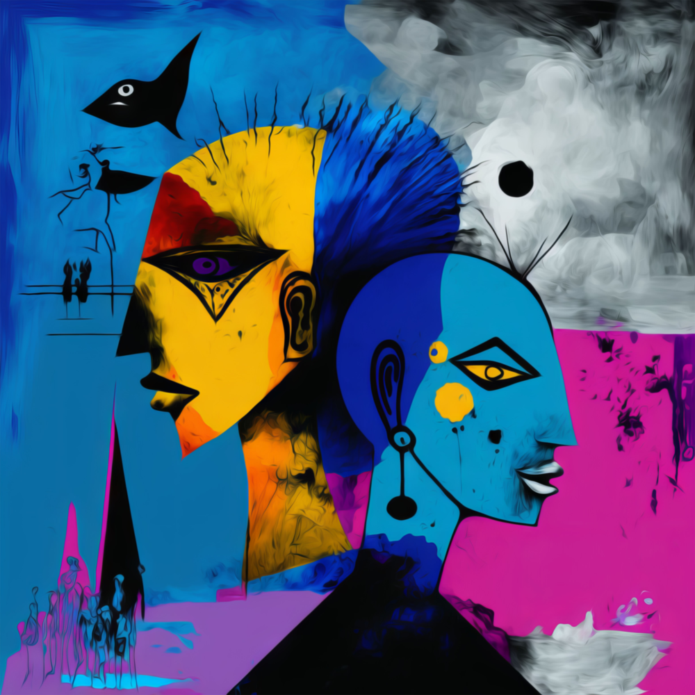 Picasso's Mind Glass Wall Art  || Designers Collection