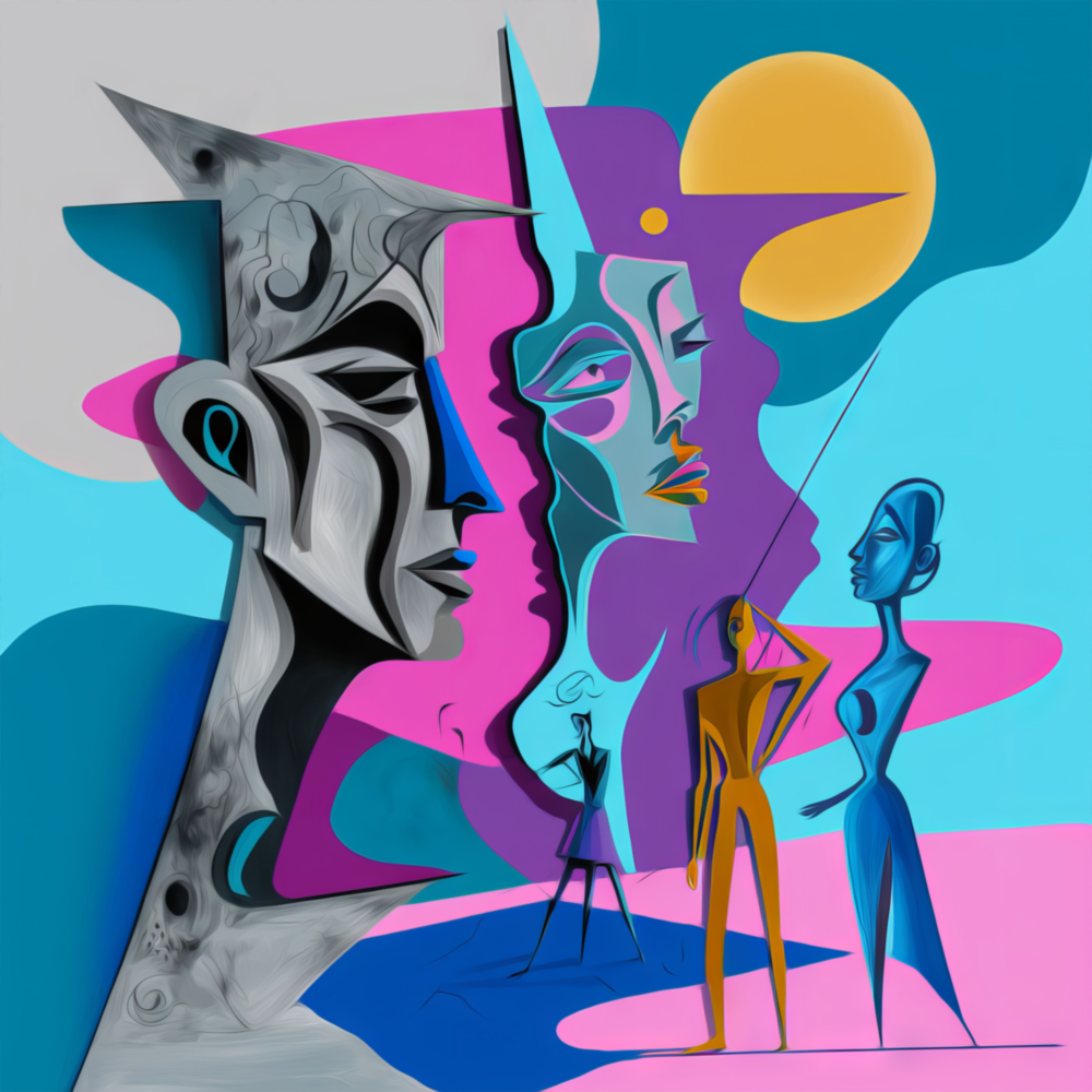 Picasso's Mind Glass Wall Art  || Designer Collection