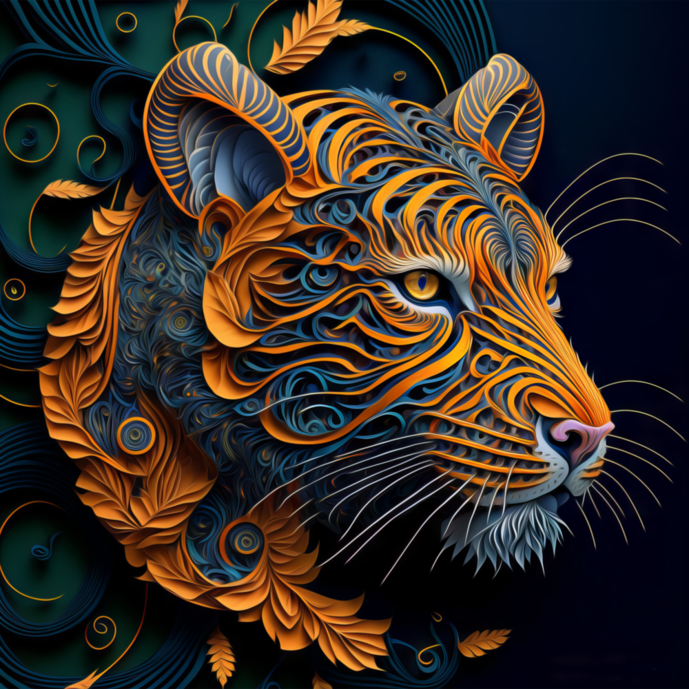 Arte de pared de vidrio de Tigre || Collezione di designer