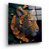 Cuadro de cristal Tiger || Colección de diseñadores - 40x40 cm