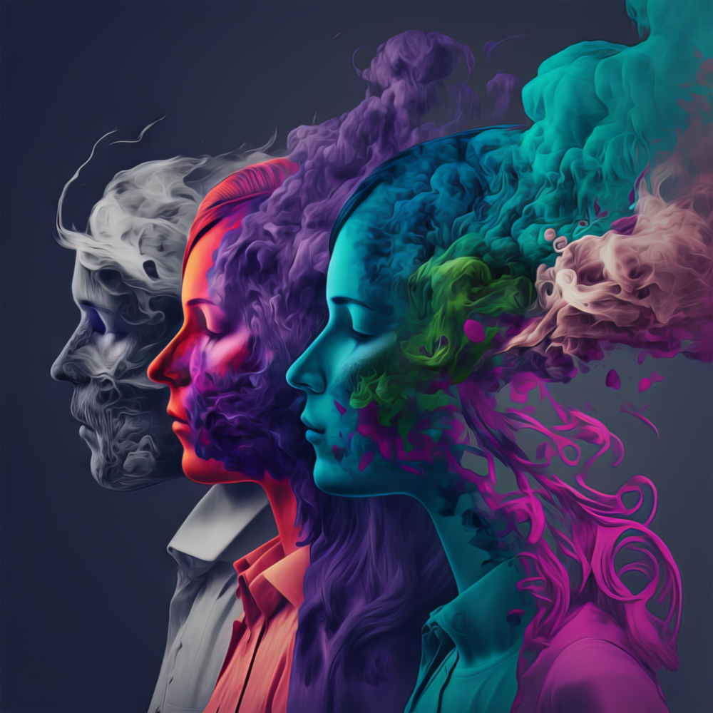 Arte della parete di vetro Pensieri affumicati || Collezione di designer