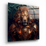 Tableau en verre Proud Savanna Lion || Collection Designers - 40x40 cm