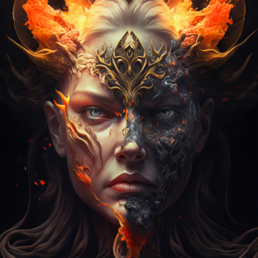 Arte de pared de vidrio de L'ira della donna || Collezione di designer