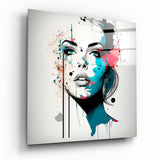 Woman Glass Wall Art  || Designer Collection - 40x40 cm