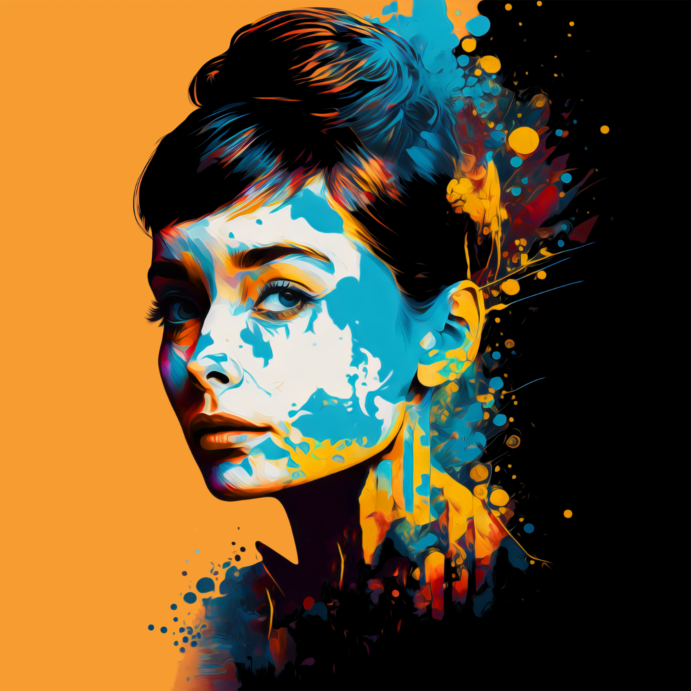 Arte della parete di vetro Audrey Hepburn || Collezione di designer