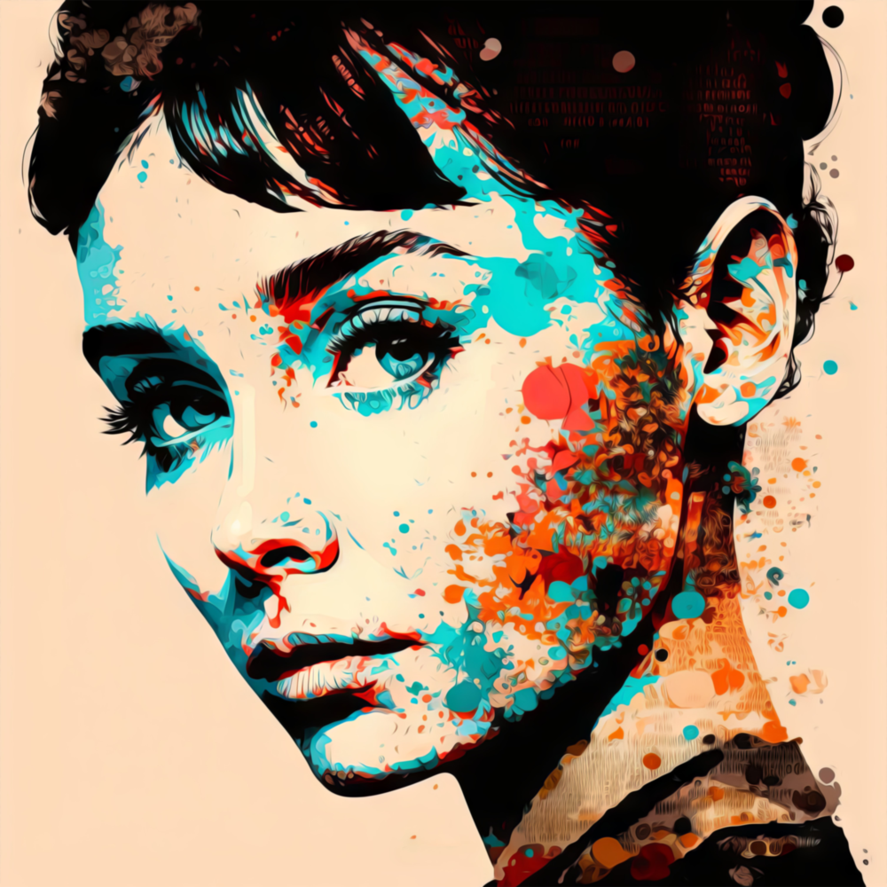 Audrey Hepburn Glass Wall Art  || Designers Collection