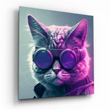 The Cat Glass Wall Art  || Designers Collection - 40x40 cm