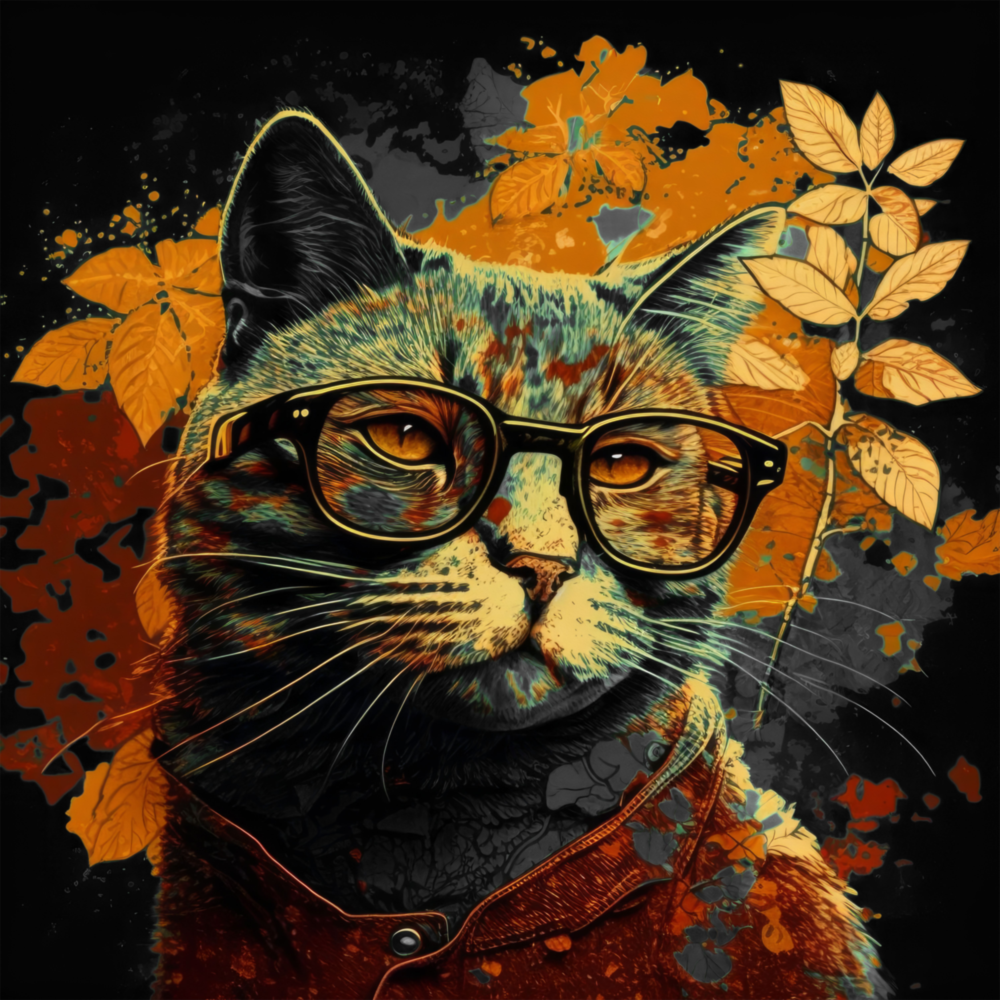 Arte de pared de vidrio de Cat intellettuale || Collezione designer