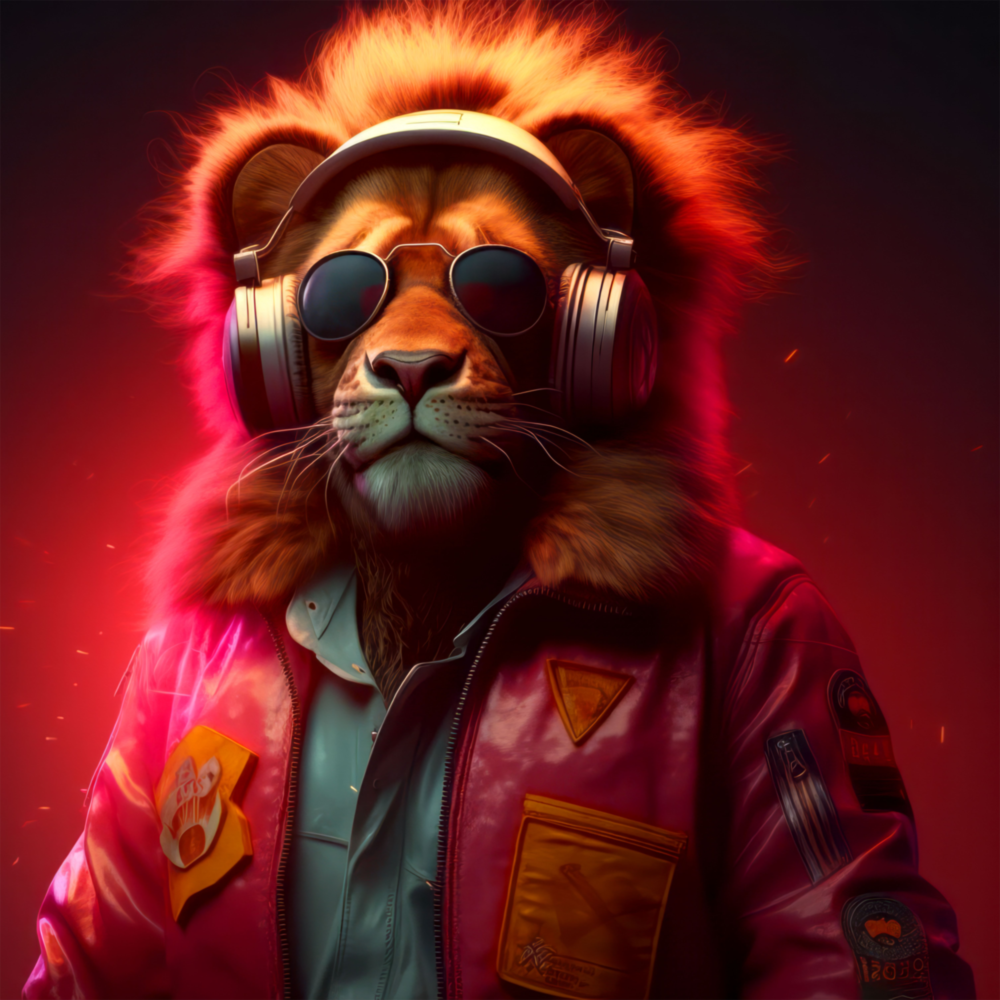 Arte de pared de vidrio de Hippie Lion || Collezione designer