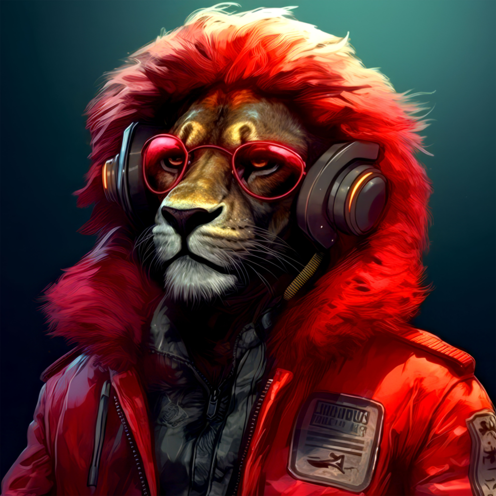 Arte de pared de vidrio de Hippie Lion || Collezione designer