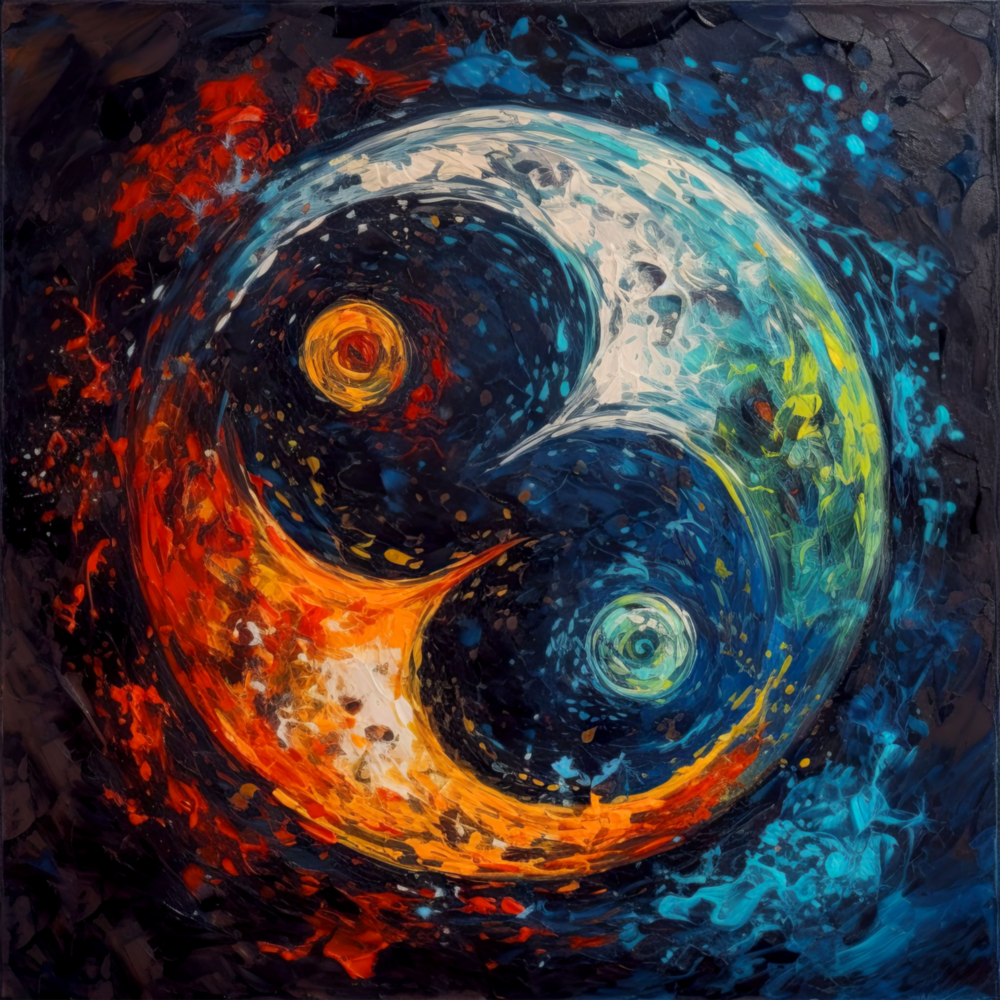 Arte de pared de vidrio de Sofisticato Ying e Yang || Collezione designer