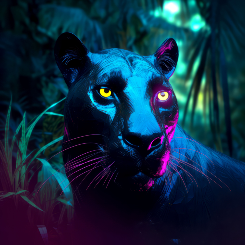 Arte de pared de vidrio de Panther || Collezione designer