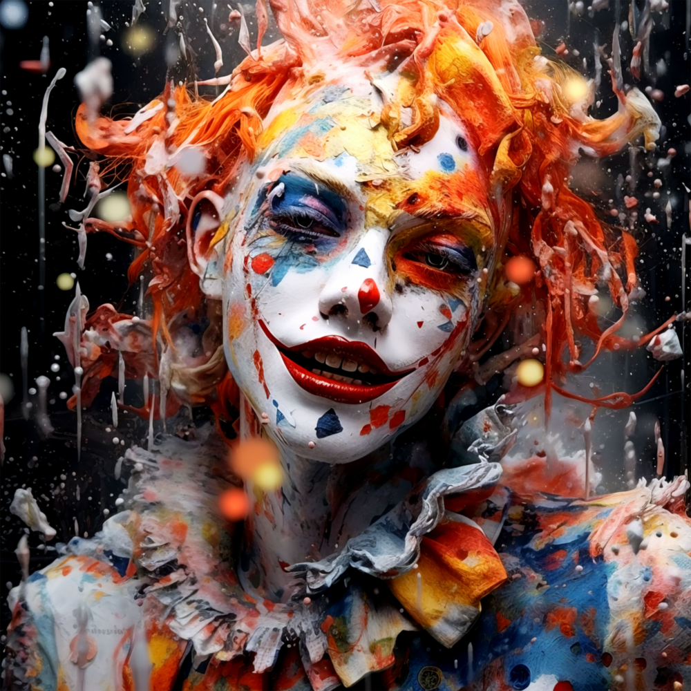 Arte de pared de vidrio de Clown