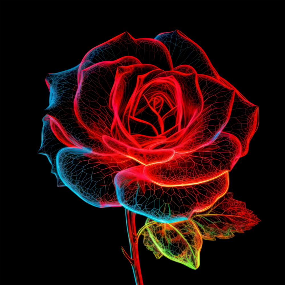 Arte de pared de vidrio de Rosa