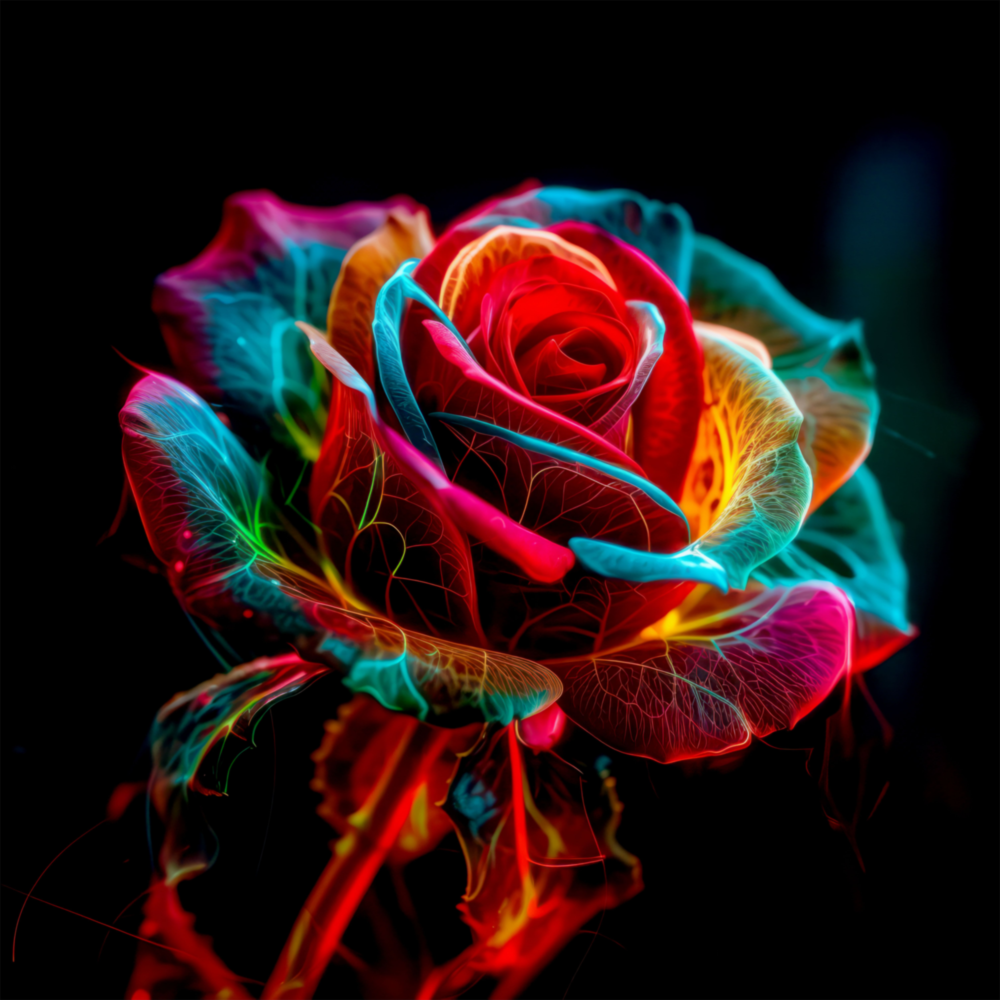 Arte de pared de vidrio de Rosa