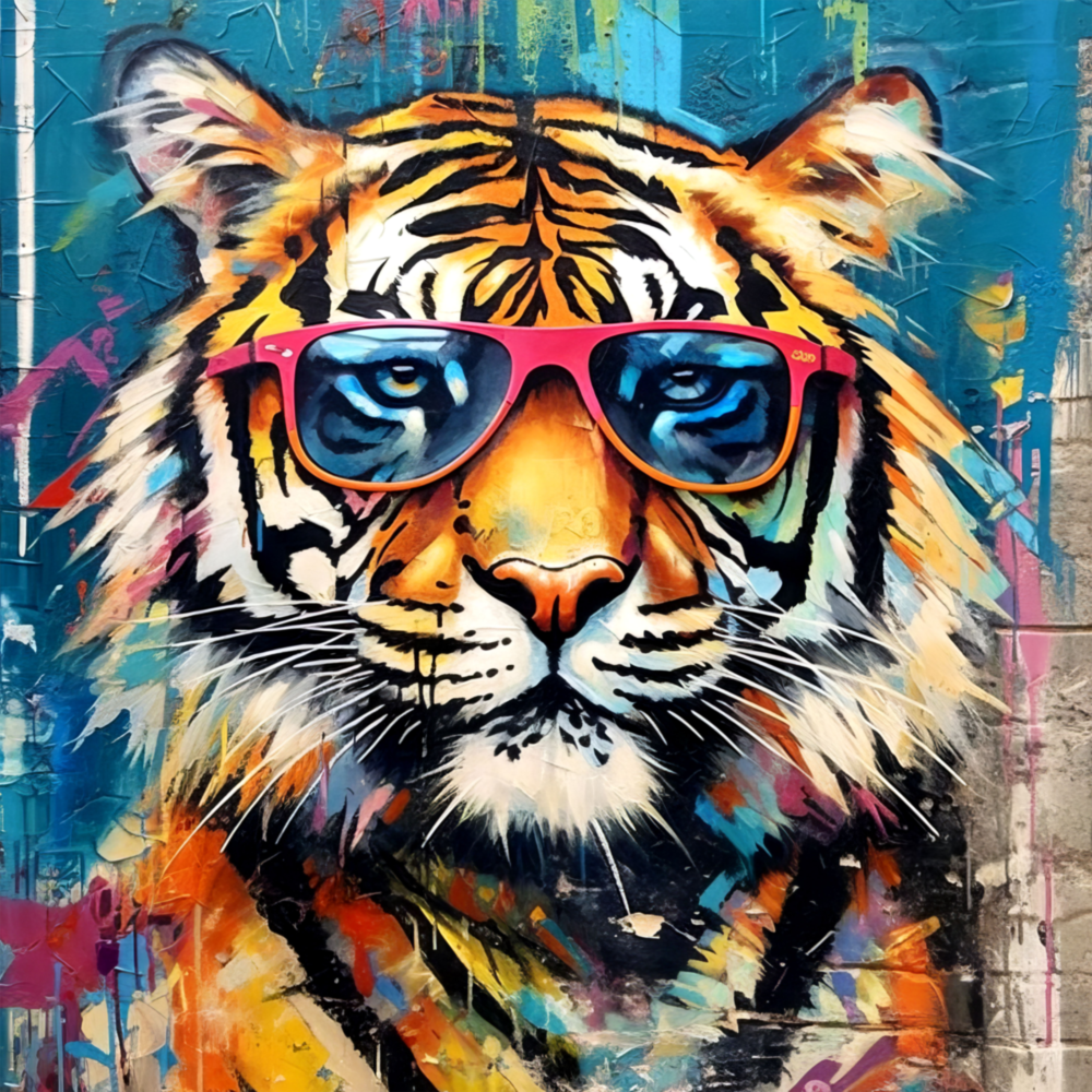 Arte de pared de vidrio de Tigre fresca