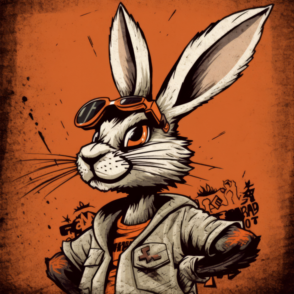 Arte de pared de vidrio de Rabbit cool