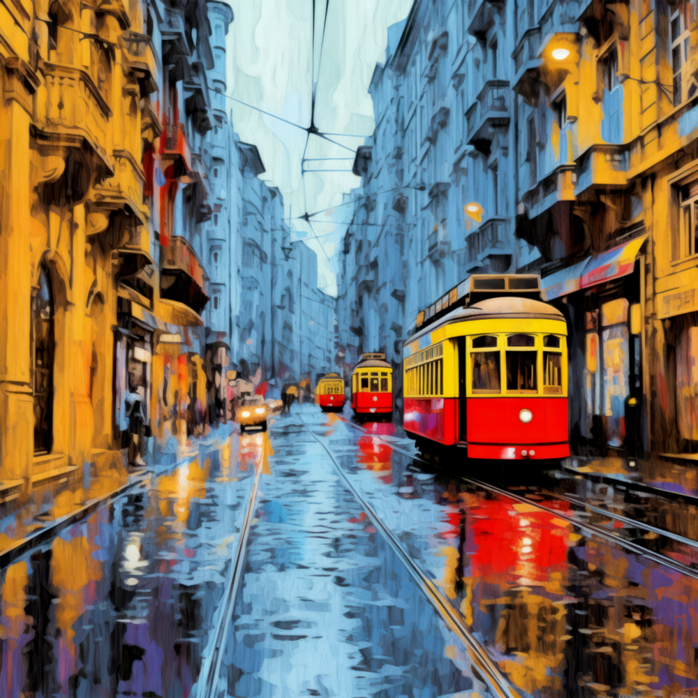 Arte de pared de vidrio de Istiklal Street