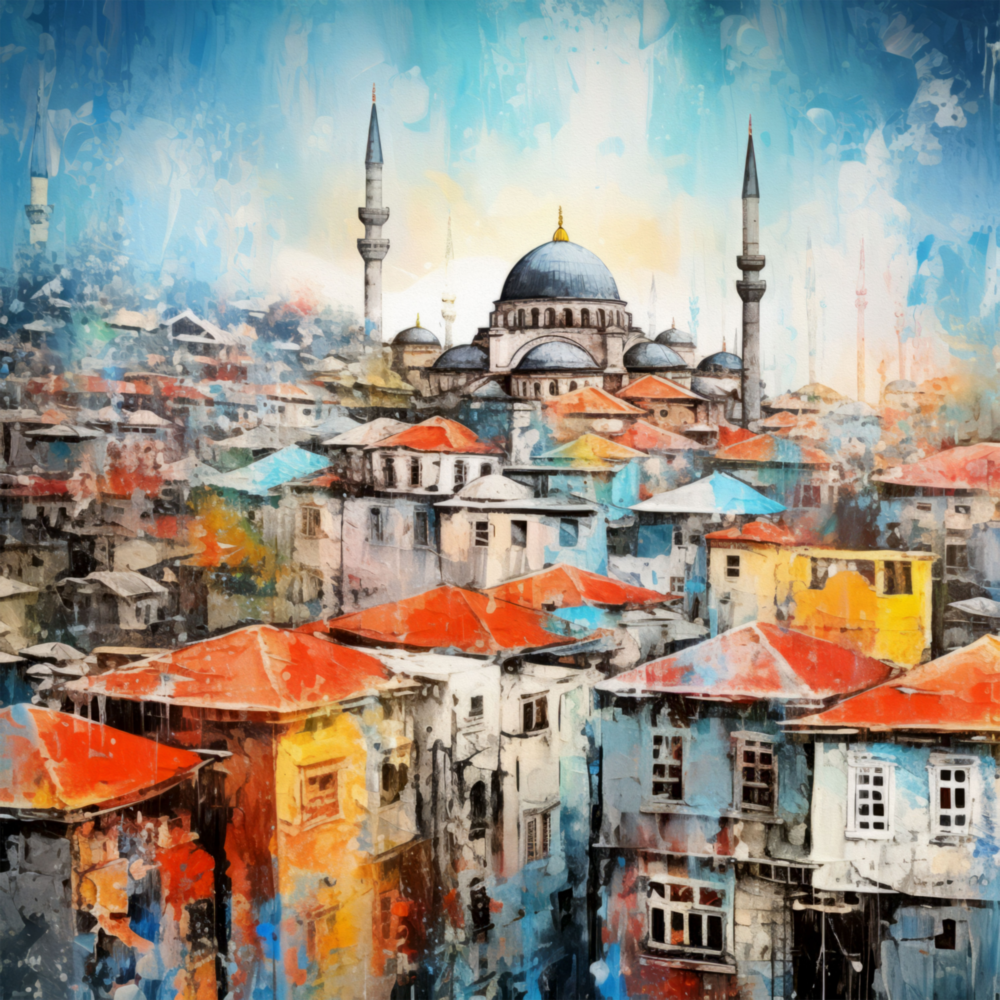 Arte de pared de vidrio de Istanbul