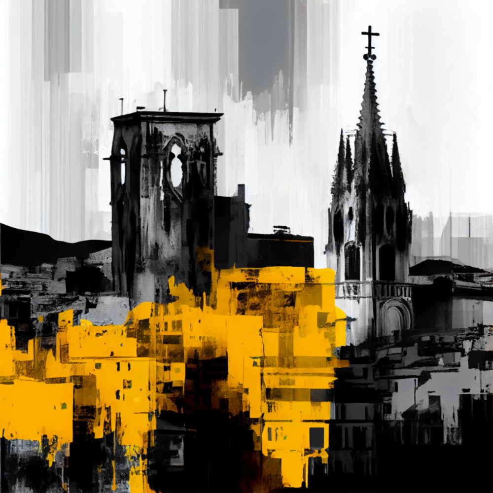 Arte de pared de vidrio de Grey City con luce