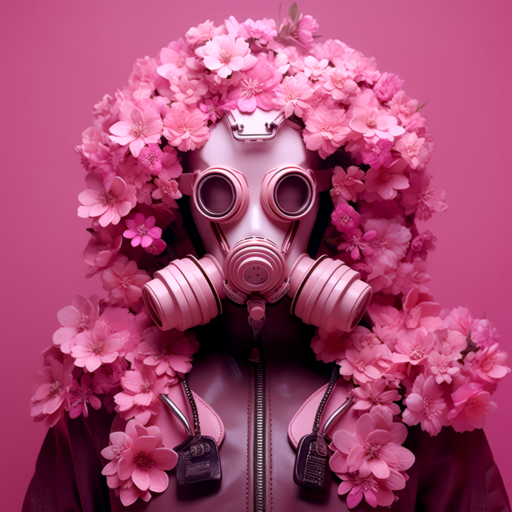 Flower Mask Glass Wall Art