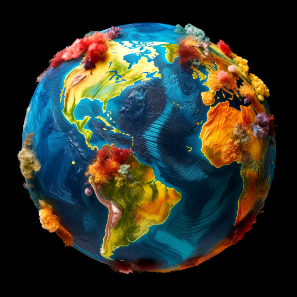 Arte de pared de vidrio de Esplosioni di colore sulla terra || Collezione di designer