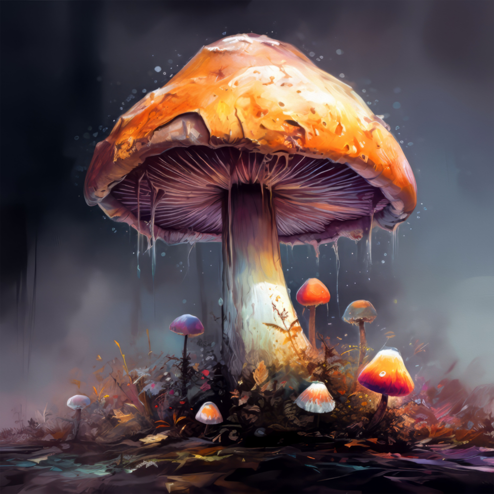 Arte de pared de vidrio de Mushroom || Collezione di designer