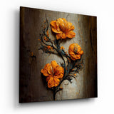 Timeless Flowers Glass Wall Art|| Designer Collection - 40x40 cm