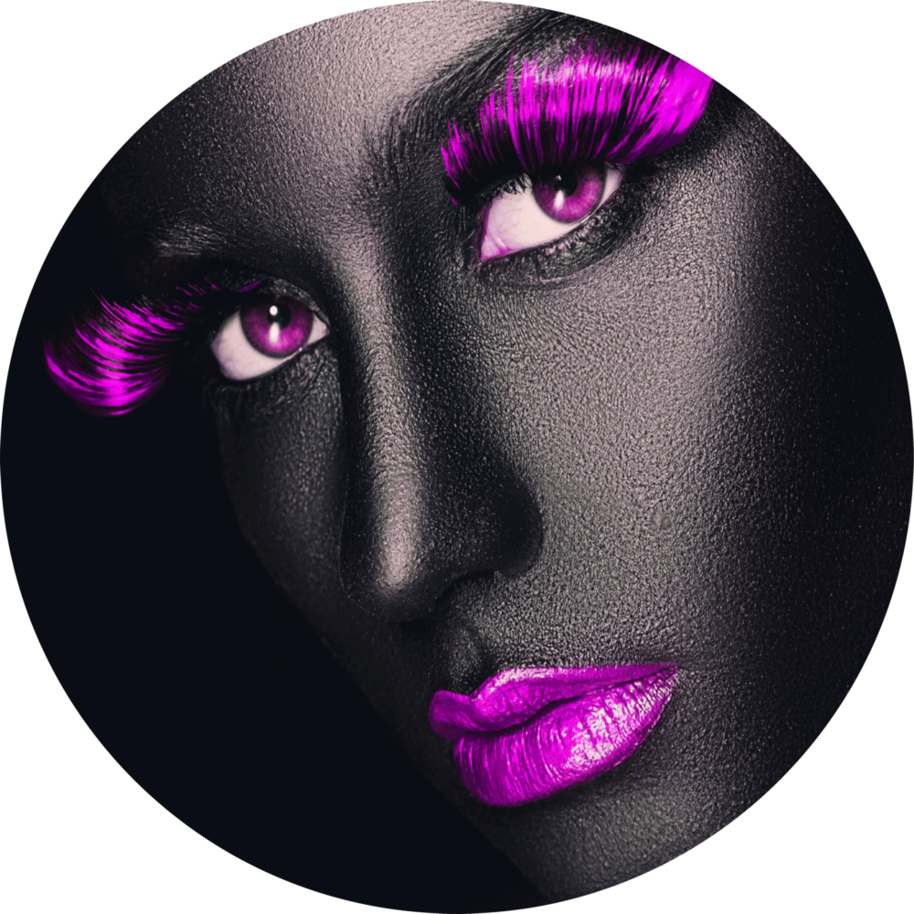 Farbige Augen Glasbild