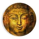 Goldenes Buddha-Gesicht Glasbild - 60x60 cm