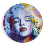 Blue Purple Blonde Circle Glass Wall Art - 60x60 cm