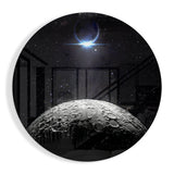 Eclipse de Luna con Cráteres cuadro de cristal - 60x60 cm