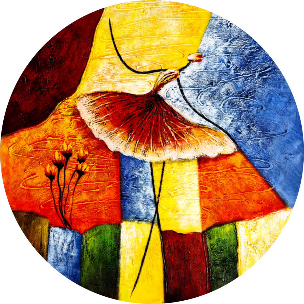 Arte de pared de vidrio de Flor abstracta