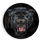 Glasbild Sleek Black Panther Cat - 60x60 cm