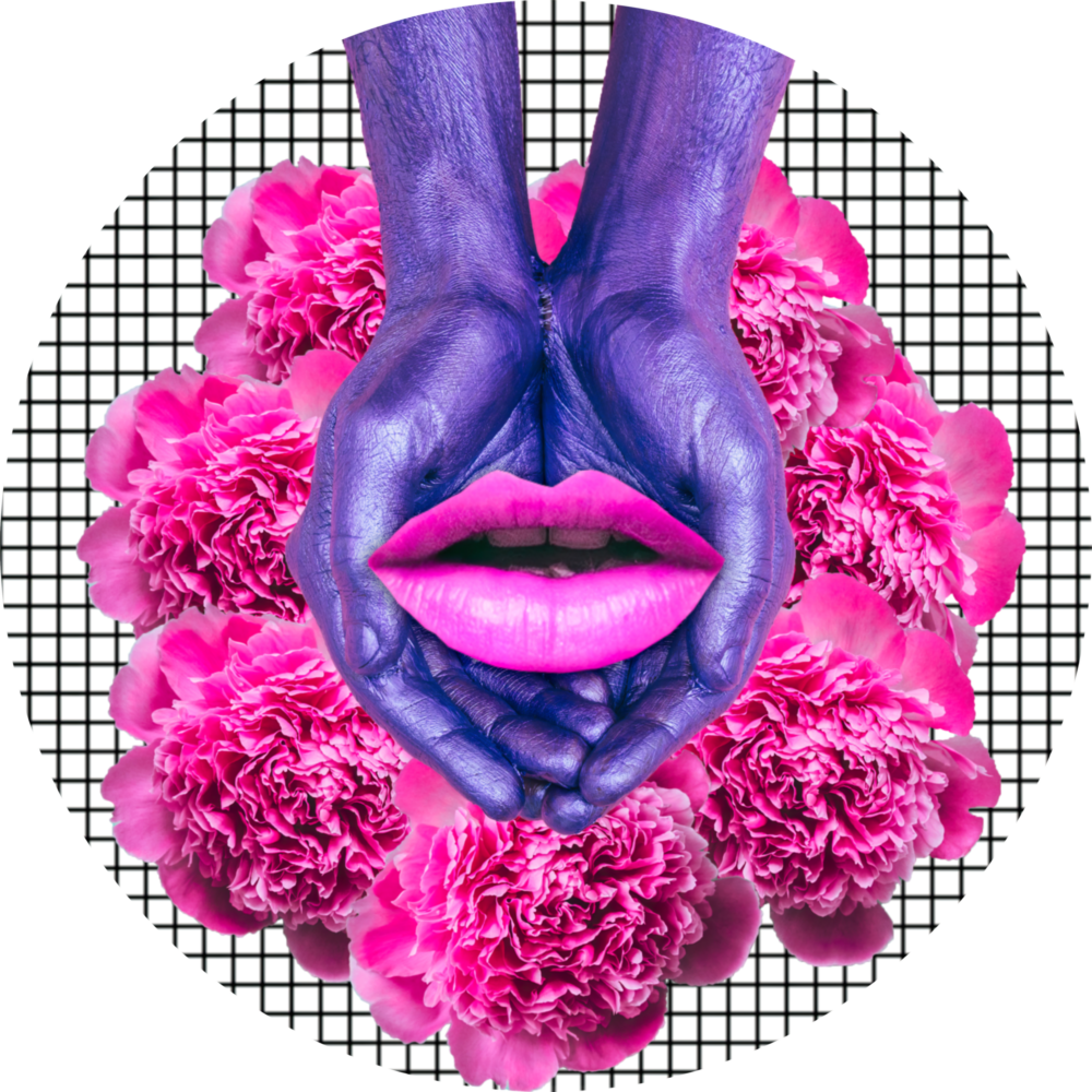 Rose mélangé Impression sur verre