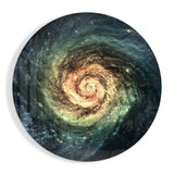 Teal Spiral Galaxy Glass Wall Art - 60x60 cm