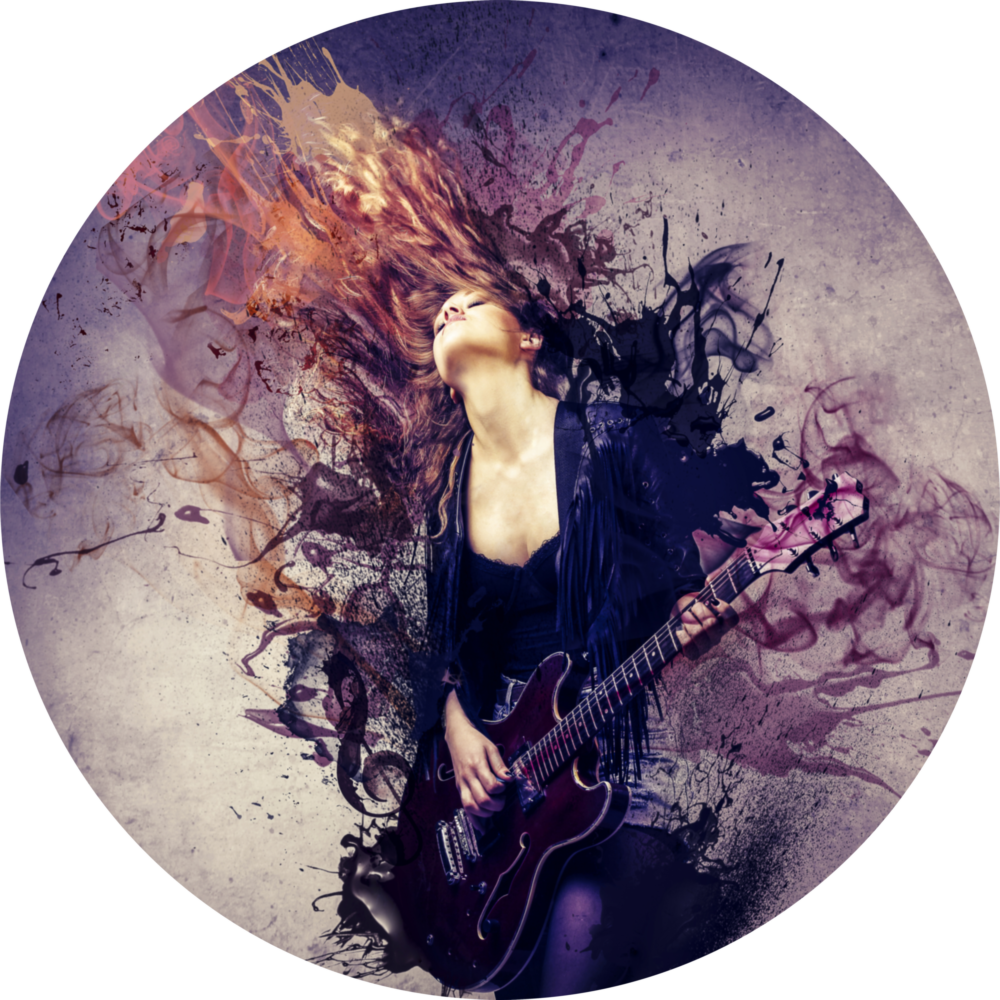 Arte della parete di vetro Spirito di chitarra