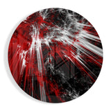 Explosión de Fragmentos Carmesí cuadro de cristal redondo - 60x60 cm
