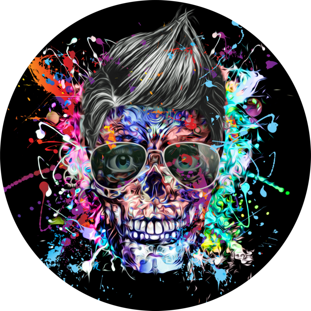 Crâne Impression sur verre