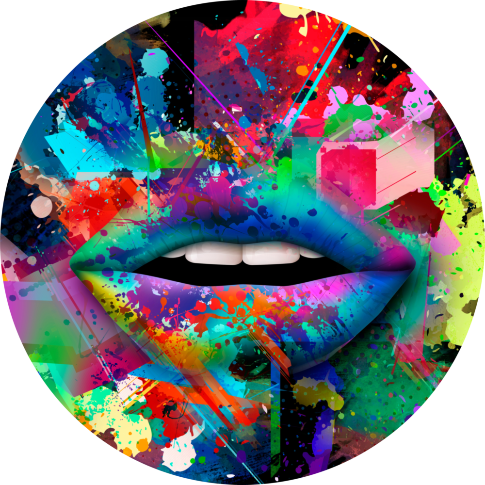 Lèvre colorée Impression sur verre