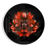 Dalia con Salpicaduras Rojas cuadro de cristal - 60x60 cm