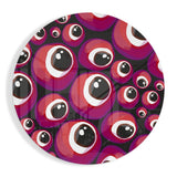 Red and Purple Evil Eye Bead Cluster Glass Wall Art - 60x60 cm
