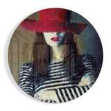 Tableau en verre Femme au chapeau - 60x60 cm