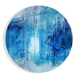 Pincelada Texturizada Azul Profundo cuadro de cristal - 60x60 cm