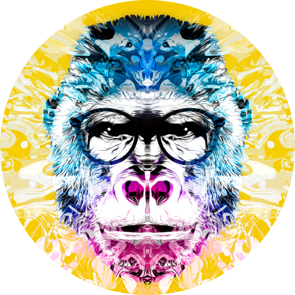 Philosopher Gorilla Glass Wall Art